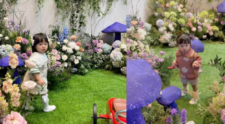 Cường Đô La biến hầm siêu xe tiền tỷ thành studio ngập hoa để chụp ảnh cho con gái Suchin