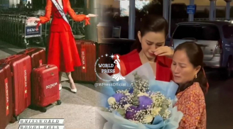 Đỗ Thị Hà bật khóc khi chia tay gia đình để lên đường thi Miss World