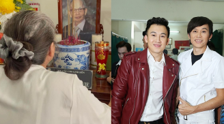 Xúc động với hình ảnh mẹ ruột Hoài Linh nhìn di ảnh của chồng trong lễ cúng 49 ngày