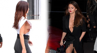 Selena Gomez hết lộ nội y lại bị bắt trọn vòng 1 hớ hênh chỉ vì váy áo