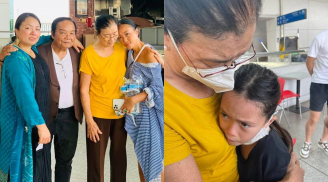 Đoan Trang và con gái bật khóc nức nở khi chia tay gia đình về lại Singapore