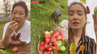 Nhã Phương và Trường Giang livestream khoe vườn trái cây xum xuê trong biệt thự 'siêu khủng'