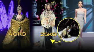 Điểm danh những thiết kế khó catwalk của Vbiz: Minh Tú diện bộ đồ nặng 40kg, Võ Hoàng Yến và  áo dài 25kg