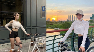 Dàn mỹ nhân Việt đạp xe giữ dáng: Hiền Hồ khoe eo thon, Diệp Lâm Anh gợi cảm hết nấc