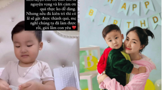 Hòa Minzy xúc động khi con trai hơn 3 tuổi biết nói lời cảm ơn