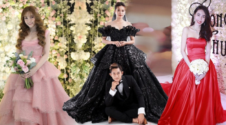 Sao Việt chơi lớn chọn mẫu váy cưới màu nổi cho ngày trọng đại: Lâm Khánh Chi đủ màu sắc