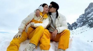 Ngô Thanh Vân hạnh phúc khi được Huy Trần hôn má cực tình giữa khung cảnh tuyết ở Thụy Sĩ