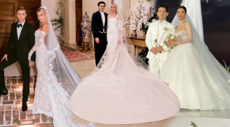 Những chiếc váy cưới dài 3m của dàn mỹ nhân Âu - Á: Đông Nhi chẳng hề kém cạnh sao quốc tế