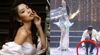 Phản ứng của Á hậu 1 Thảo Nhi Lê khi làm rớt vương miện ngay giờ phút đăng quang