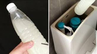 Đặt chai nhựa vào két nước bồn cầu, cả tháng mẹ không chùi rửa vẫn sạch sẽ, thơm tho