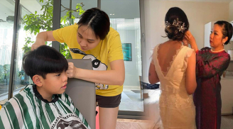 Sao Việt hết lòng vì con riêng của chồng: Đàm Thu Trang tự tay chăm sóc Subeo cực khéo