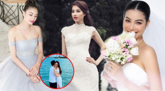 Trước khi chính thức làm cô dâu, Phạm Hương đã nhiều lần gây sốt khi diện váy cưới