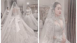 Khánh Thi xuất hiện trong chiếc váy cưới đẹp tựa công chúa, Phan Hiển phải thốt lên câu này