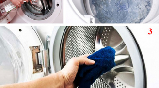 Vệ sinh máy giặt cửa ngang đơn giản, dễ làm, chỉ ít phút là sạch bong như mới