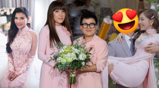 Những cô dâu Vbiz khoe vẻ đẹp nền nã trong áo dài cưới màu hồng: Thanh Hà U60 vẫn cực trẻ trung