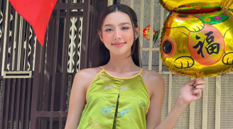 Phản ứng bất ngờ của Hoa hậu Thùy Tiên khi được fan gửi lời khen đầu Xuân năm mới