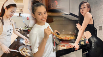 Mỹ nhân Việt vào bếp: Phương Oanh ăn diện lồng lộn, dàn Hậu Việt cực đơn giản