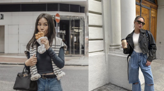 Quần jeans oversized giúp giấu khuyết điểm chân vòng kiềng cực tốt, lại ghi điểm 10 sành điệu