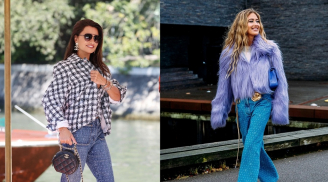 Chiếc quần denim họa tiết bất ngờ phủ sóng khắp mọi nơi, được hội sành điệu mê mẩn