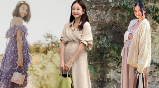 Muốn có được style ấn tượng khi bầu bí, chị em hãy tham khảo 10 set váy sau đây