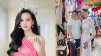 Hoa hậu Bảo Ngọc lên tiếng vì bị chỉ trích 'làm màu' khi đội vương miện đi dạo chợ