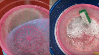 Rổ nhựa bám bẩn rất khó rửa: Cho 1 thứ này vào ngâm, chỉ 5 phút mảng bám bong ra sạch bong như mới