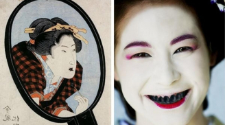 Phụ nữ Nhật Bản xưa cạo lông mày và nhuộm răng đen khi kết hôn để đẹp hơn? Đàn ông thấy có sợ không?