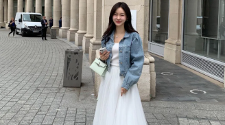 Học gái Hàn cách mix chân váy voan lãng mạn và tôn dáng ngày thu
