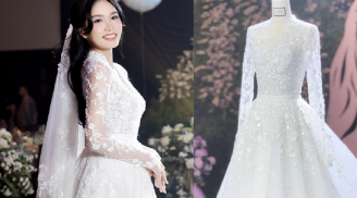 Váy cưới 'hoa tử đằng' của Á hậu Phương Anh có gì đặc biệt?