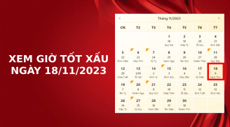 Xem giờ tốt xấu ngày 18/11/2023 chuẩn nhất, xem lịch âm, hôm nay ngày tốt hay ngày xấu