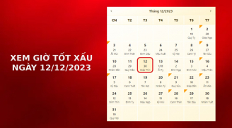 Xem giờ tốt xấu ngày 12/12/2023 chuẩn nhất, xem lịch âm, hôm nay ngày tốt hay xấu