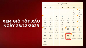 Xem giờ tốt xấu ngày 28/12/2023 chuẩn nhất, xem lịch âm, cuối nằm làm gì để gặp may mắn