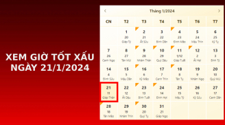 Xem giờ tốt xấu ngày 21/1/2024 chuẩn nhất, xem lịch âm ngày 21/1/2024