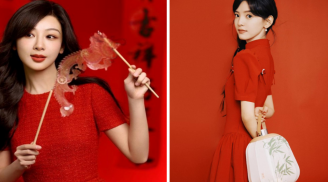 Sao Hoa ngữ nổi bật với đồ đỏ đón năm mới