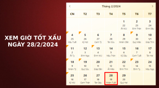 Xem giờ tốt xấu ngày 28/2/2024 chuẩn nhất, xem lịch âm ngày 28/2/2024
