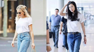 Muôn vàn cách mix áo thun trắng và quần jeans sành điệu hack tuổi cho cô nàng U40