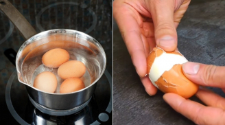 Luộc trứng cho thêm thứ này, trứng róc vỏ, dễ bóc