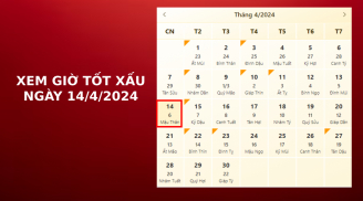 Xem giờ tốt xấu ngày 14/4/2024 chuẩn nhất, xem lịch âm ngày 14/4/2024
