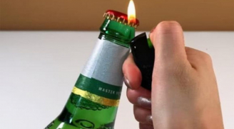 Nắp chai bia có 1 điểm đặc biệt, nhấn vào là mở nắp bia dễ dàng, không cần dụng cụ khui