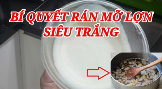 Rán mỡ heo đừng cho muối: Thêm 1 thứ, mỡ màu trắng thơm, cả năm không bị hỏng