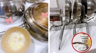 Xoong nồi bằng inox đóng cặn, ố vàng: Chỉ cần nhúng qua thứ này là sạch bong, không lo chầy xước