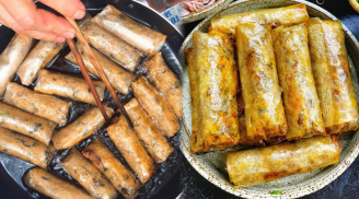 Nem cuốn xong đừng cho vào chảo rán ngay, làm thêm 1 bước để nem không bục, vàng giòn, để lâu không ỉu