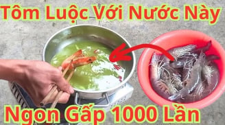 Luộc tôm cho thêm nắm lá này khử hết mùi tanh, tôm đỏ au lại không bị đen đầu