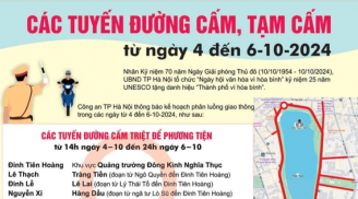 Nhiều tuyến đường ở Thủ đô cấm phương tiện từ ngày 4-6/10