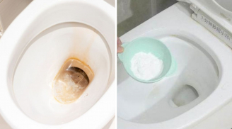 Vết ố vàng bám chặt trên bồn cầu rất khó sạch: Đổ thứ này vào 5 phút là sạch bong