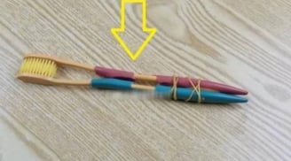 Lấy 2 chiếc bàn chải răng cũ buộc vào nhau, giải quyết nhiều vấn đề, nhiều người học làm theo