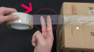 Mẹo cắt băng dính bằng hai ngón tay: Rất đơn giản và tiện lợi ai cũng làm được