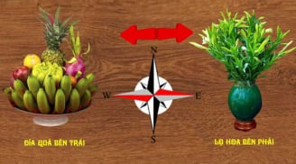 Dâng hoa cúng Rằm lên bàn thờ nên đặt bên trái hay bên phải mới đúng?