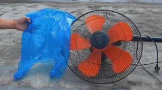 Lấy 1 chiếc túi nilon, làm sạch quạt chẳng cần tháo khung, nhà nhà đua nhau làm theo