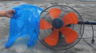 Mách bạn cách dùng một chiếc túi nilon, làm sạch quạt chẳng cần tháo khung